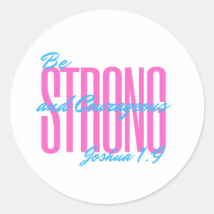 Bible Verse - Joshua 1:9 - Stickers & Labels Runt Klistermärke