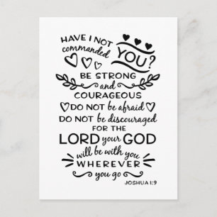 Bible Verse Joshua 1:9 Vykort