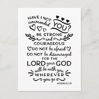 Bible Verse Joshua 1:9 Vykort