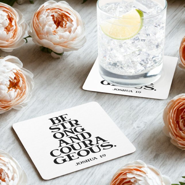 Bible verse Joshua  Underlägg Papper Kvadrat (Skapare uppladdad)