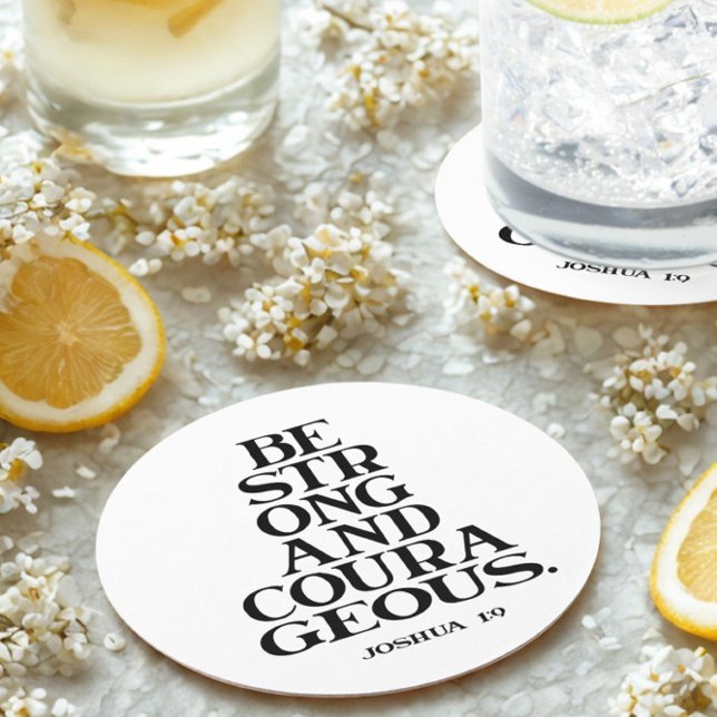 Bible verse Joshua  Underlägg Papper Rund (Skapare uppladdad)