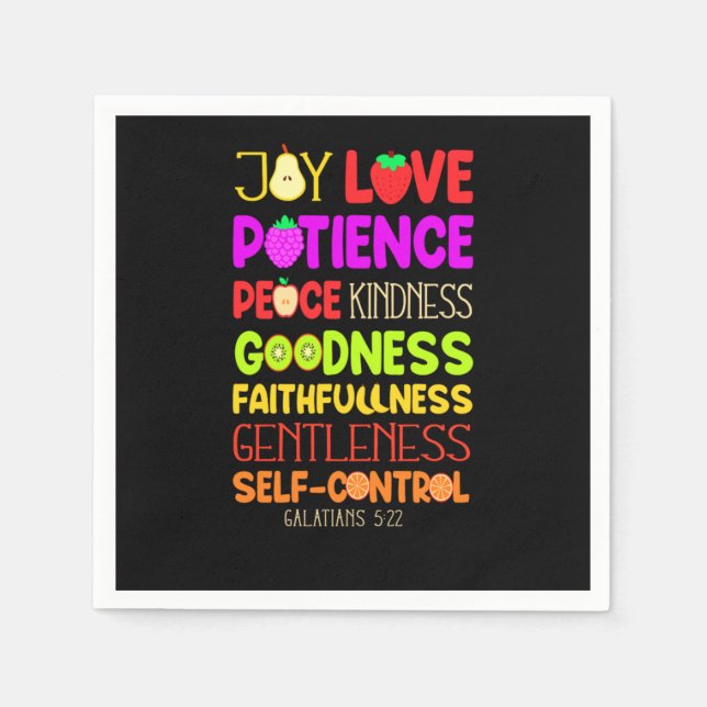 Bible Verse Joy Kärlek Patience Peace Kindness Goo Pappersservett (Framsidan)