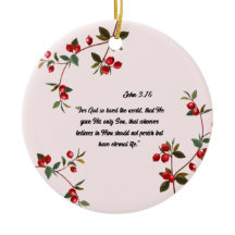 Bible Verse jul Cranberry Ornament