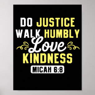 Bible Verse Justice Walk Humbly Kärlek Kindness Poster