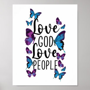 Bible Verse Kärlek Gud Kärlek People Butterfly Poster