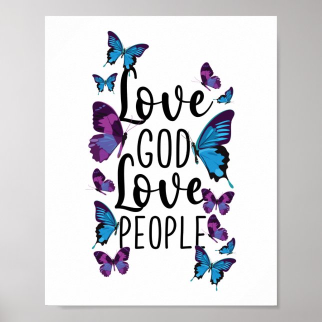 Bible Verse Kärlek Gud Kärlek People Butterfly Poster (Framsidan)