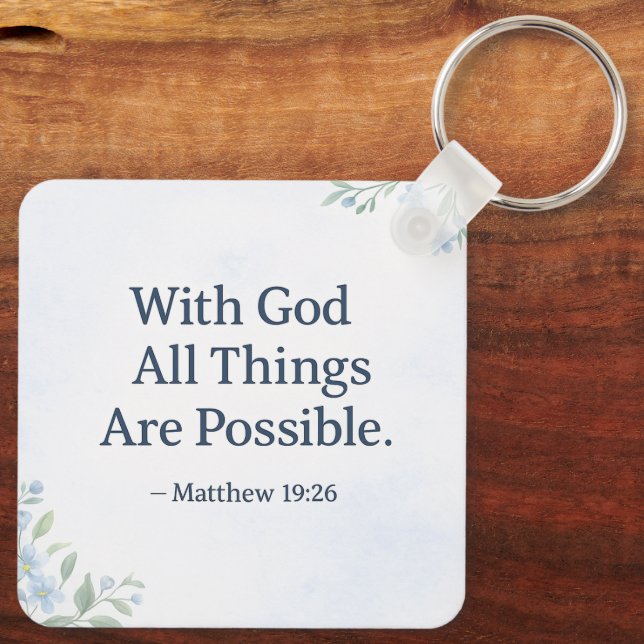 Bible Verse Keychain He Restores My Soul Nyckelring (Baksida)