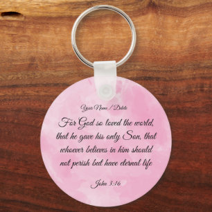 Bible Verse Keychain - John 3:16 Nyckelring