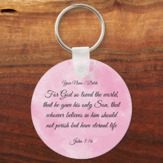Bible Verse Keychain - John 3:16 Nyckelring