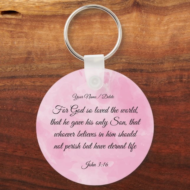 Bible Verse Keychain - John 3:16 Nyckelring (Framsida)