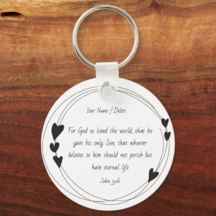 Bible Verse Keychain - John 3:16 Nyckelring