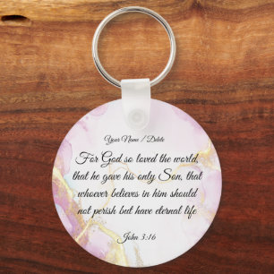 Bible Verse Keychain - John 3:16 Nyckelring
