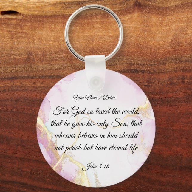 Bible Verse Keychain - John 3:16 Nyckelring (Framsida)