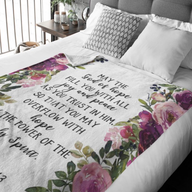 Bible verse Lila Blommigt Fleece Blanket (Skapare uppladdad)