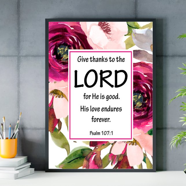 Bible Verse Lila Blommigt Psalm poster (Skapare uppladdad)