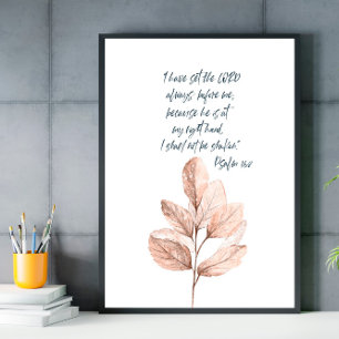 Bible verse Lord Psalm Leafy-skript poster