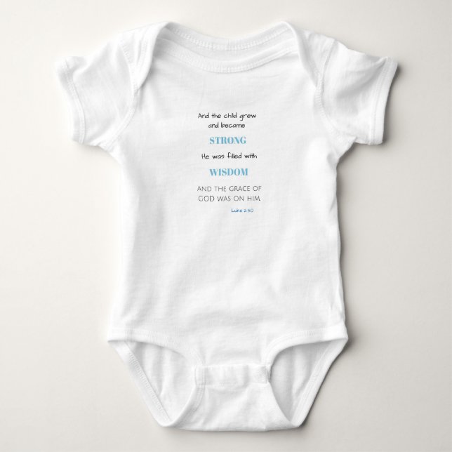 Bible Verse Luke 2:40 T Shirt (Framsida)