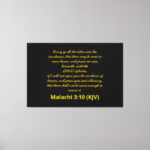 Bible Verse Malachi 3:10 (KJV) nyårsdagen Canvastryck