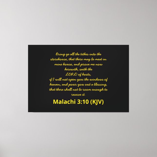 Bible Verse Malachi 3:10 (KJV) nyårsdagen Canvastryck (Framsida)