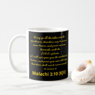 Bible Verse Malachi 3:10 (KJV) nyårsdagen Kaffemugg