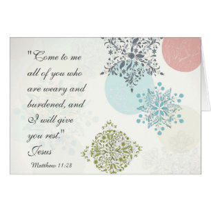 Bible Verse Matthew 11:28 Vackert kort för Vintage