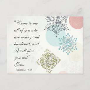 Bible Verse Matthew 11:28-Vintagens vykort