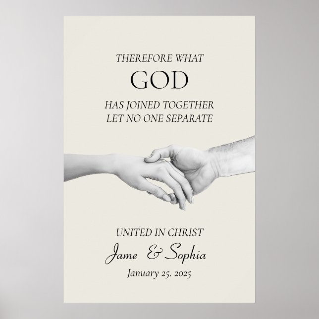 Bible Verse Matthew 19:6 - Bröllop Christian Faith Poster (Framsidan)