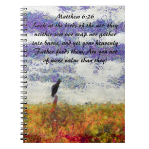 Bible Verse Matthew 6:26 Anteckningsbok Med Spiral
