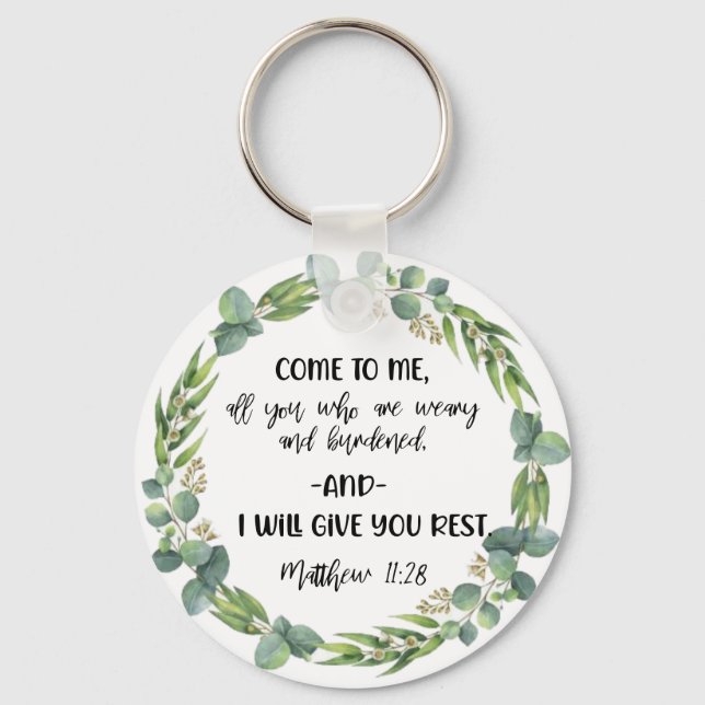 Bible verse Matthew Greenwery Round Keychain Nyckelring (Framsida)