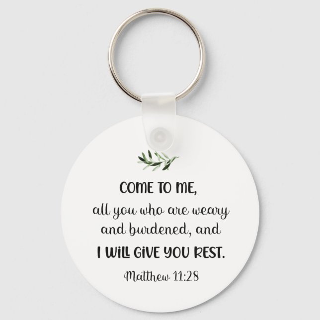 Bible verse Matthew Square Olive Keychain Nyckelring (Framsida)