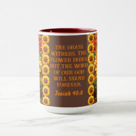 Bible Verse med Sunblomma William Morris Art Mugg