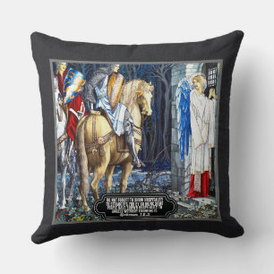 Bible Verse med William Morris Angel Print Kudde