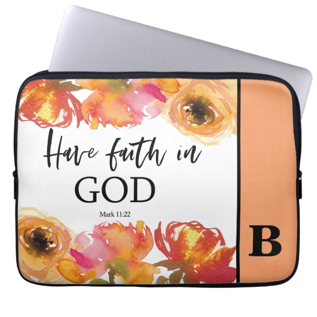 Bible Verse Monogram Laptop sleeve (Framsidan)