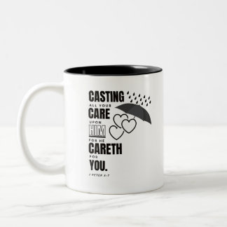 Bible Verse Mugg - I Peter 5:7 KJV