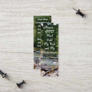 Bible Verse My Sten My Redeemer Mini Bookmark