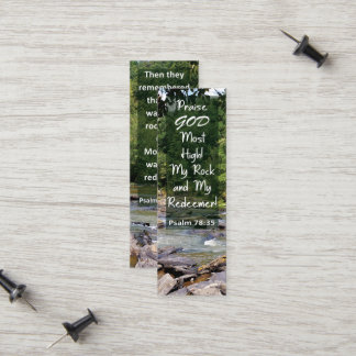 Bible Verse My Sten My Redeemer Mini Bookmark