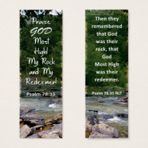 Bible Verse My Sten My Redeemer Mini Bookmark