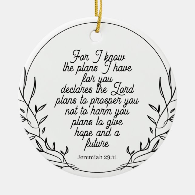 Bible Verse Ornament - Jeremiah 29:11 Ornament (Framsidan)