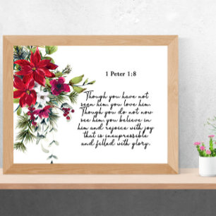 Bible verse Peter Poinsettia Jul Poster
