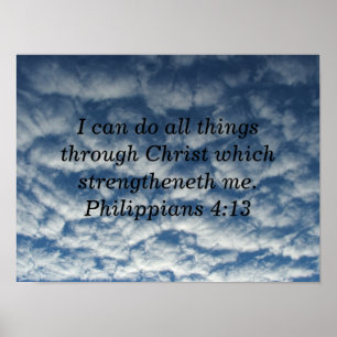 Bible verse philippians 413 poster, molnet poster