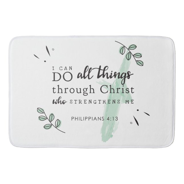 Bible Verse Philippians 4:13 Bath Mat Badrumsmatta (Framsidan)