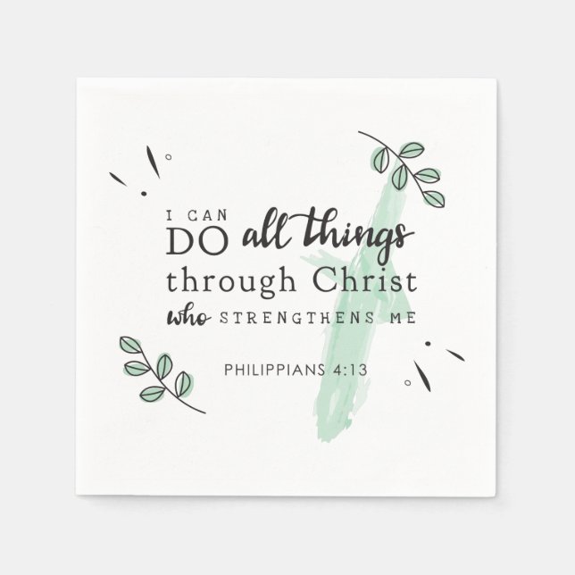 Bible Verse Philippians 4:13 Christian Pappersservett (Framsidan)