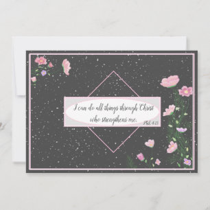 Bible Verse Philippians 4:13 Flower Julkort