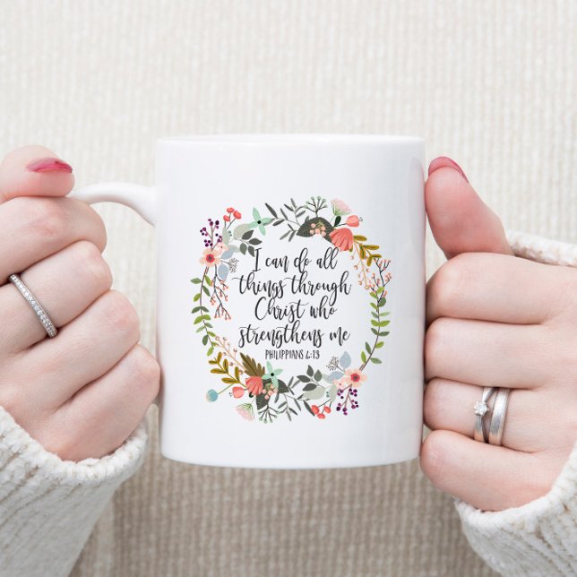 Bible Verse Philippians 4:13 Jag kan göra allt sak Kaffemugg (Skapare uppladdad)
