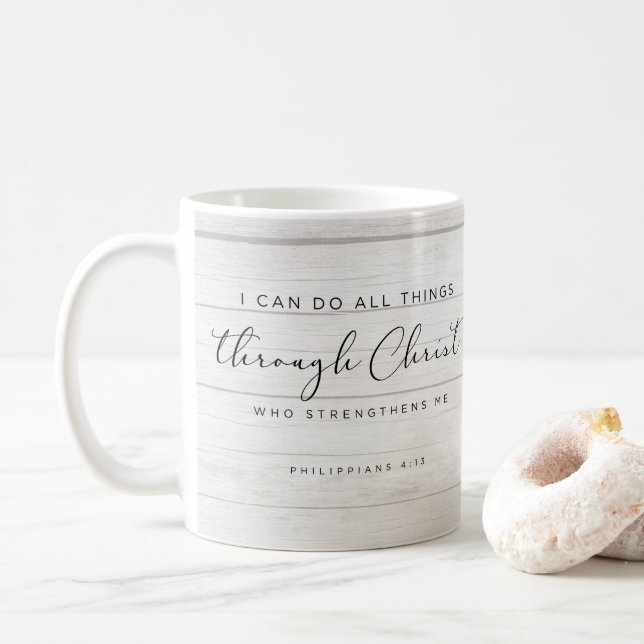 Bible Verse Philippians 4:13 Jag kan göra hela Sak Kaffemugg (Med munk)