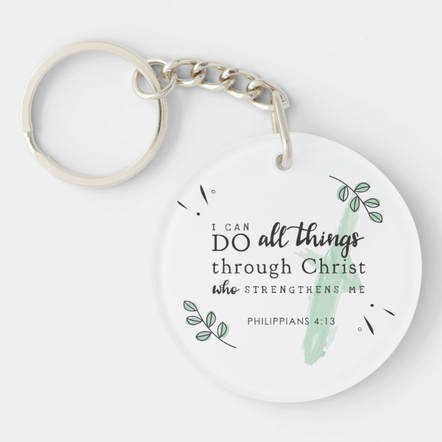 Bible Verse Philippians 4:13 Keychain (Framsidan)