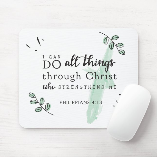 Bible Verse Philippians 4:13 Mousepad Musmatta (Med mus)