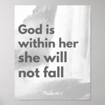 Bible verse poster, Kristian wall art, Psalm 46:5