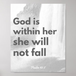 Bible verse poster, Kristian wall art, Psalm 46:5 Poster