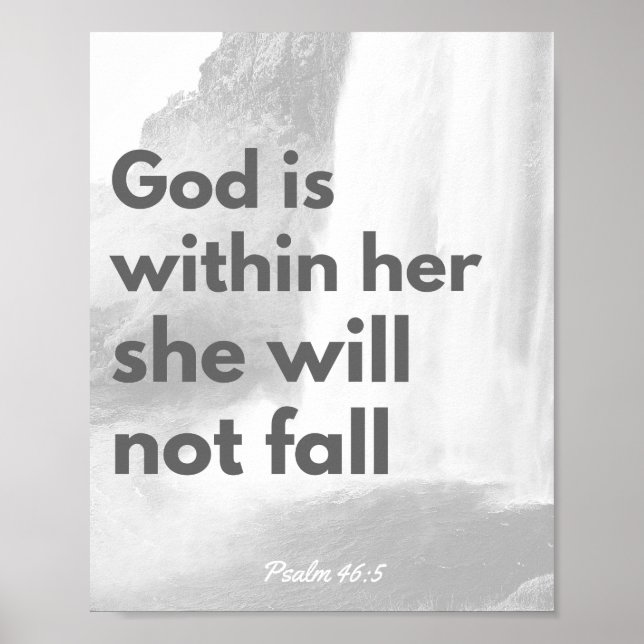 Bible verse poster, Kristian wall art, Psalm 46:5 Poster (Framsidan)